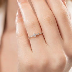 0,30 Karat Pırlanta Oval Taşlı Rose Yüzük - PR01132 - 3