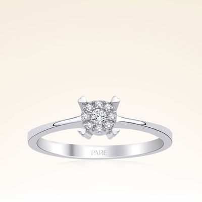 0,30 Karat Görünümlü Coronet Kalp Pırlanta Yüzük - Pare Pırlanta