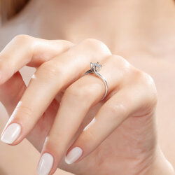 0,30 Karat Görünümlü Coronet Tektaş Pırlanta Yüzük - 5