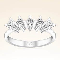 0,30 Karat HRD Sertifikalı Beştaş Pırlanta Yüzük - 1