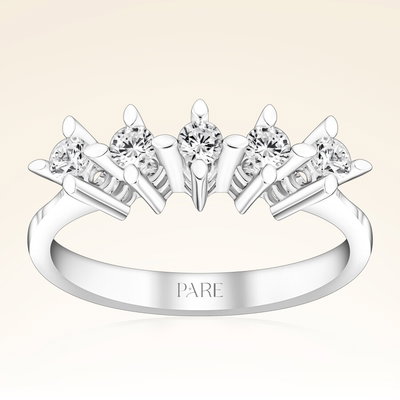 0,30 Karat HRD Sertifikalı Beştaş Pırlanta Yüzük - Pare Pırlanta