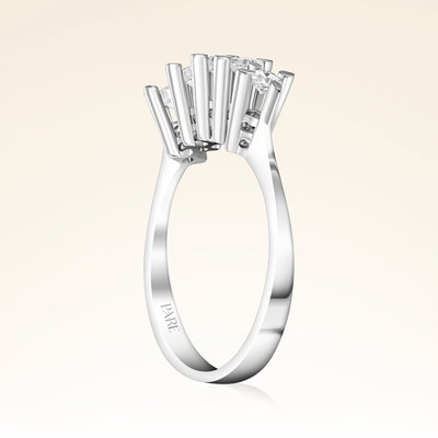 0,30 Karat HRD Sertifikalı Beştaş Pırlanta Yüzük - Pare Pırlanta