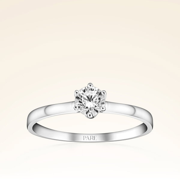 F Renk 0,30 Karat HRD Sertifikalı Tektaş Pırlanta Yüzük - Pare Pırlanta