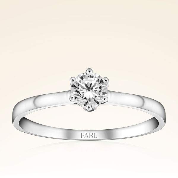 F Renk 0,30 Karat HRD Sertifikalı Tektaş Pırlanta Yüzük - Pare Pırlanta