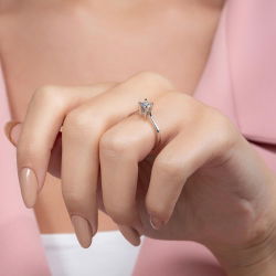 D Renk 0,30 Karat HRD Sertifikalı Tektaş Pırlanta Yüzük - 6