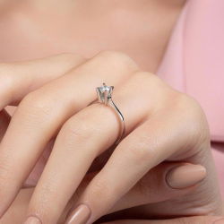 G Renk 0,30 Karat HRD Sertifikalı Tektaş Pırlanta Yüzük - 7