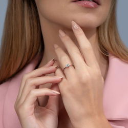 G Renk 0,30 Karat HRD Sertifikalı Tektaş Pırlanta Yüzük - 4