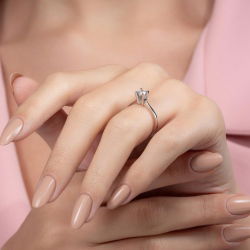 G Renk 0,30 Karat HRD Sertifikalı Tektaş Pırlanta Yüzük - 6