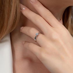 G Renk 0,30 Karat HRD Sertifikalı Tektaş Pırlanta Yüzük - 5