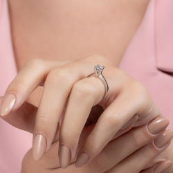 D Renk 0,30 Karat HRD Sertifikalı Tektaş Pırlanta Yüzük - 6