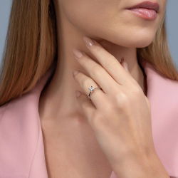 D Renk 0,30 Karat HRD Sertifikalı Tektaş Pırlanta Yüzük - 4