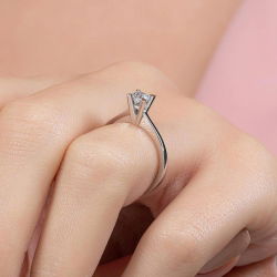 D Renk 0,30 Karat HRD Sertifikalı Tektaş Pırlanta Yüzük - 7