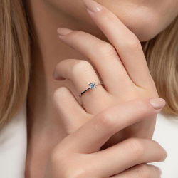 D Renk 0,30 Karat HRD Sertifikalı Tektaş Pırlanta Yüzük - 5