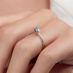 G Renk 0,30 Karat HRD Sertifikalı Tektaş Pırlanta Yüzük - 7