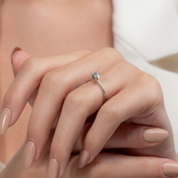 G Renk 0,30 Karat HRD Sertifikalı Tektaş Pırlanta Yüzük - 6