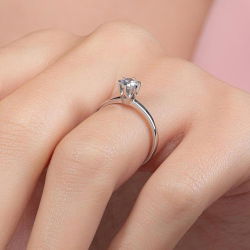 G Renk 0,30 Karat HRD Sertifikalı Tektaş Pırlanta Yüzük - 7