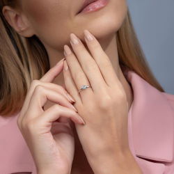 D Renk 0,30 Karat HRD Sertifikalı Tektaş Pırlanta Yüzük - 4