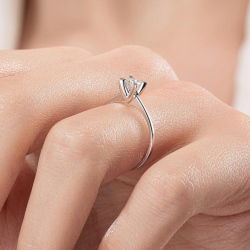 G Renk 0,30 Karat HRD Sertifikalı Tektaş Pırlanta Yüzük - 7