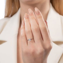 G Renk 0,30 Karat HRD Sertifikalı Tektaş Pırlanta Yüzük - 4