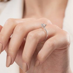 G Renk 0,30 Karat HRD Sertifikalı Tektaş Pırlanta Yüzük - 6