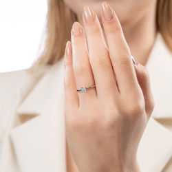 G Renk 0,30 Karat HRD Sertifikalı Tektaş Pırlanta Yüzük - 4