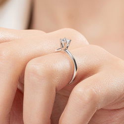 G Renk 0,30 Karat HRD Sertifikalı Tektaş Pırlanta Yüzük - 7