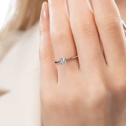 G Renk 0,30 Karat HRD Sertifikalı Tektaş Pırlanta Yüzük - 5