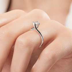 G Renk 0,30 Karat HRD Sertifikalı Tektaş Pırlanta Yüzük - 7