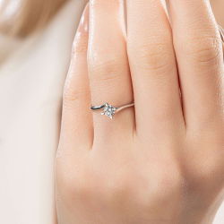 G Renk 0,30 Karat HRD Sertifikalı Tektaş Pırlanta Yüzük - 5