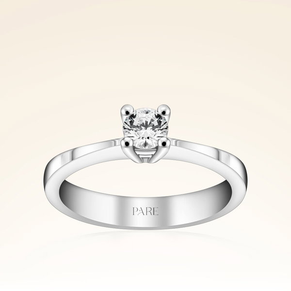 D Renk 0,30 Karat HRD Sertifikalı Tektaş Pırlanta Yüzük - Pare Pırlanta
