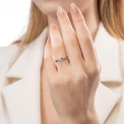 D Renk 0,30 Karat HRD Sertifikalı Tektaş Pırlanta Yüzük - 4