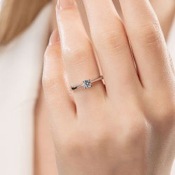 D Renk 0,30 Karat HRD Sertifikalı Tektaş Pırlanta Yüzük - 5