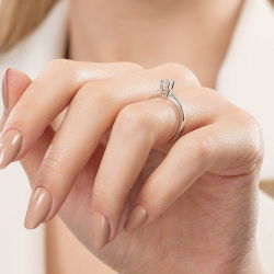 G Renk 0,30 Karat HRD Sertifikalı Tektaş Pırlanta Yüzük - 6