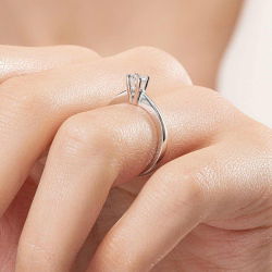 G Renk 0,30 Karat HRD Sertifikalı Tektaş Pırlanta Yüzük - 7