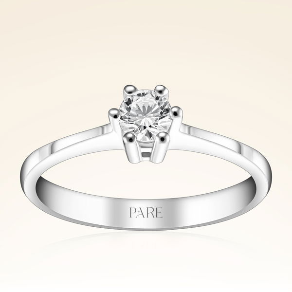 F Renk 0,30 Karat HRD Sertifikalı Tektaş Pırlanta Yüzük - Pare Pırlanta