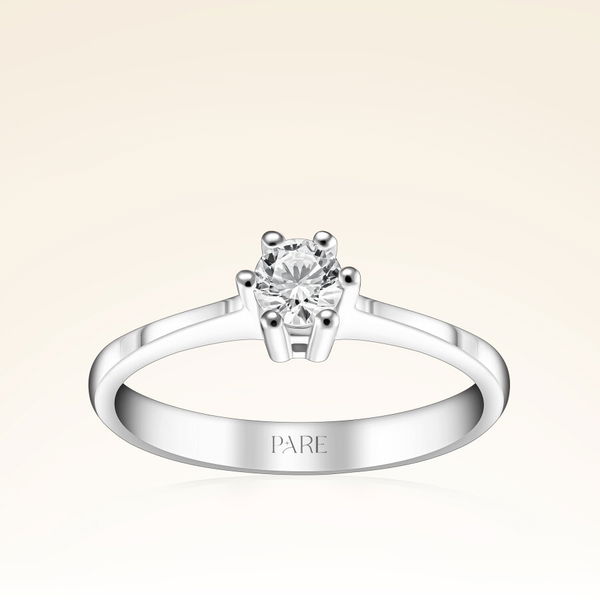 F Renk 0,30 Karat HRD Sertifikalı Tektaş Pırlanta Yüzük - Pare Pırlanta