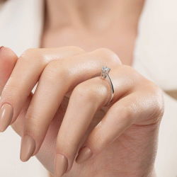 G Renk 0,30 Karat HRD Sertifikalı Tektaş Pırlanta Yüzük - 6