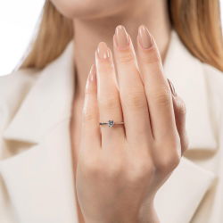 G Renk 0,30 Karat HRD Sertifikalı Tektaş Pırlanta Yüzük - 4