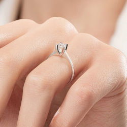 G Renk 0,30 Karat HRD Sertifikalı Tektaş Pırlanta Yüzük - 7