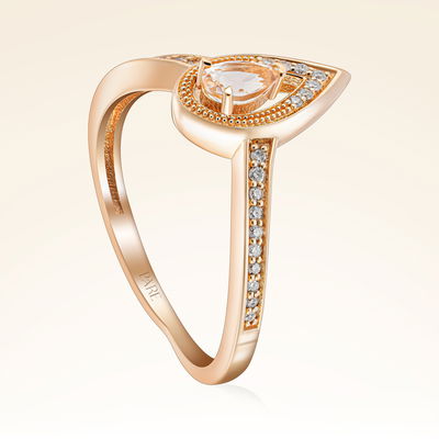 0,30 Karat Morganit Pırlanta Yüzük - Pare Pırlanta