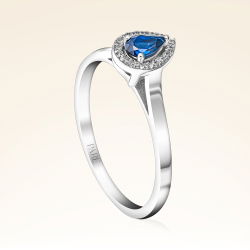 0,30 Karat Pırlanta Safir Yüzük - PR00619 - 2