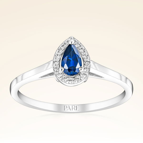 0,30 Karat Pırlanta Safir Yüzük - Pare Pırlanta