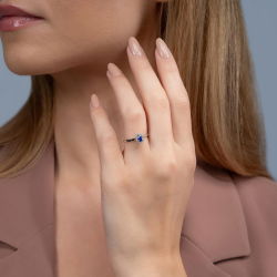 0,30 Karat Pırlanta Safir Yüzük - PR00619 - 3