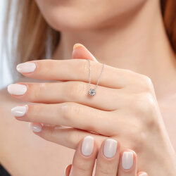 0,30 Karat Pırlanta Tektaş Kolye - 3