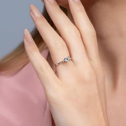 G Renk 0,30 Karat HRD Sertifikalı Tektaş Pırlanta Yüzük - 5