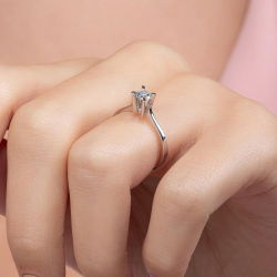 G Renk 0,30 Karat HRD Sertifikalı Tektaş Pırlanta Yüzük - 7