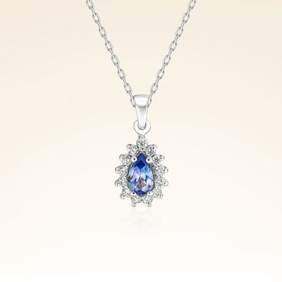 0,30 Karat Tanzanit Pırlanta Kolye - Pare Pırlanta