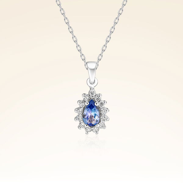 0,30 Karat Tanzanit Pırlanta Kolye - Pare Pırlanta