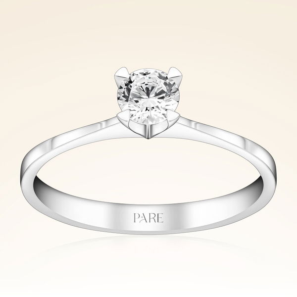 D Renk 0,30 Karat HRD Sertifikalı Tektaş Pırlanta Yüzük - Pare Pırlanta