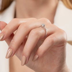 0,30 Karat Tektaş Pırlanta Yüzük - 6